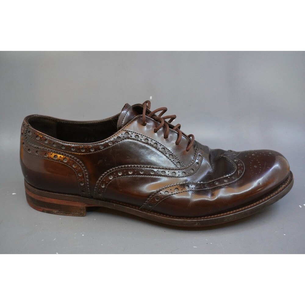 PRADA Milano 2EE Right Shoe Only Brown Leather Wingtip Brogue Derby Men 9 US 10